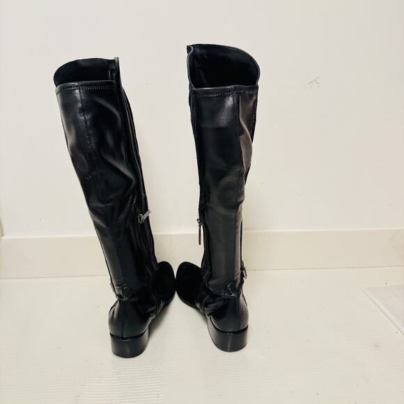 Donald J Pliner Boots Womens 8.5 Black Suede Leather Tall Riding Equestrian - Picture 7 of 12